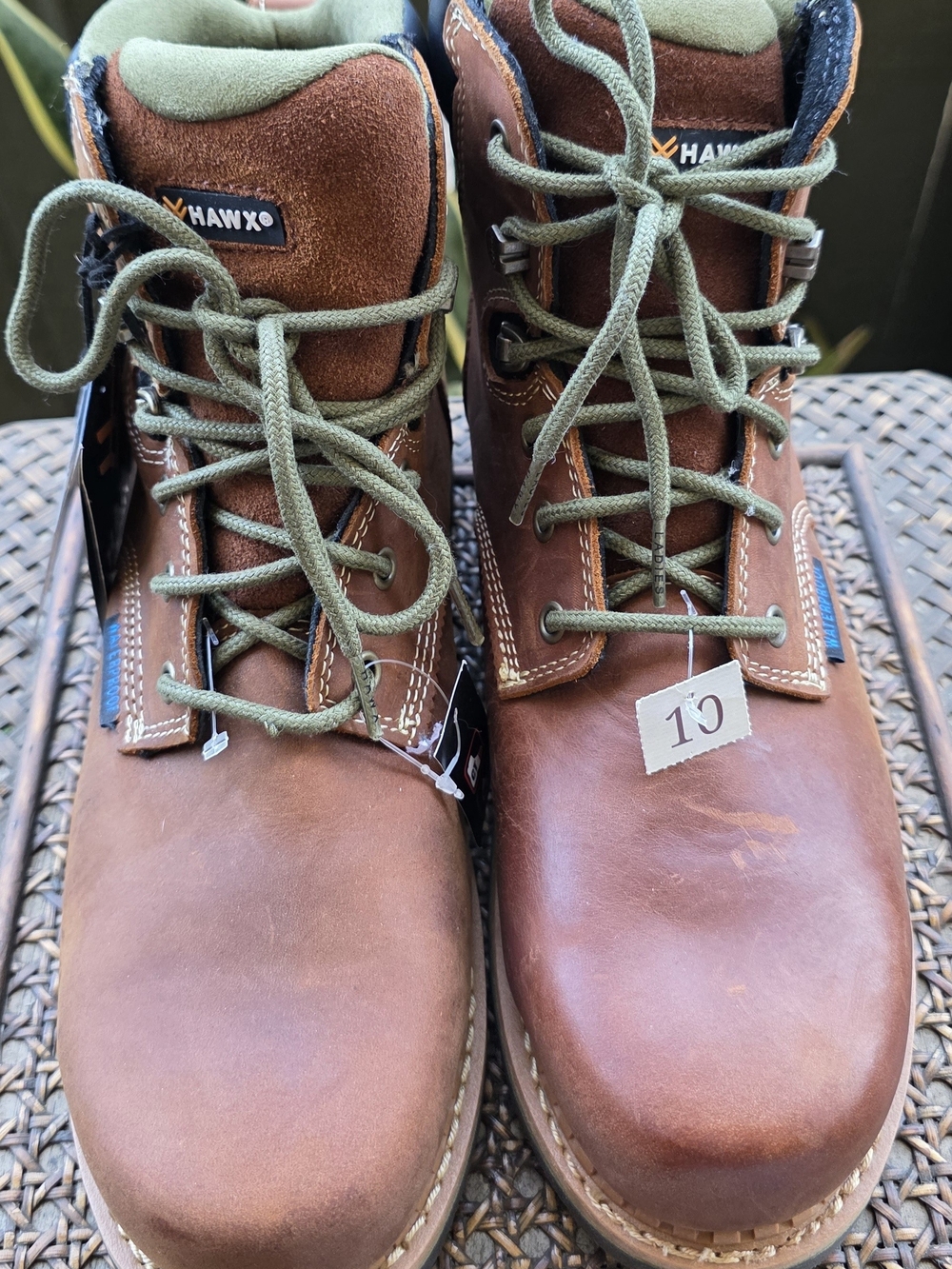 *Brand New* Womens Leather Hawx Safety Work Boots Sz 10 Brown